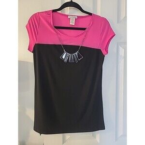 Short Sleeve Shirt Made By Bleeker & McDougal Size S Pink And Black
